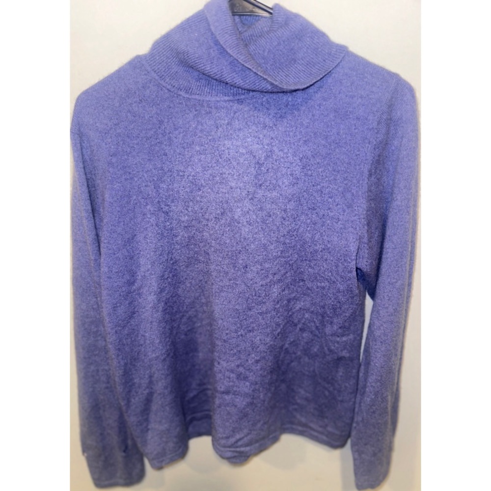 Charter Club XL Blue 2 Ply Cashmere Turtleneck Sweater